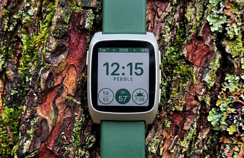 Percival watchface on a Pebble smartwatch